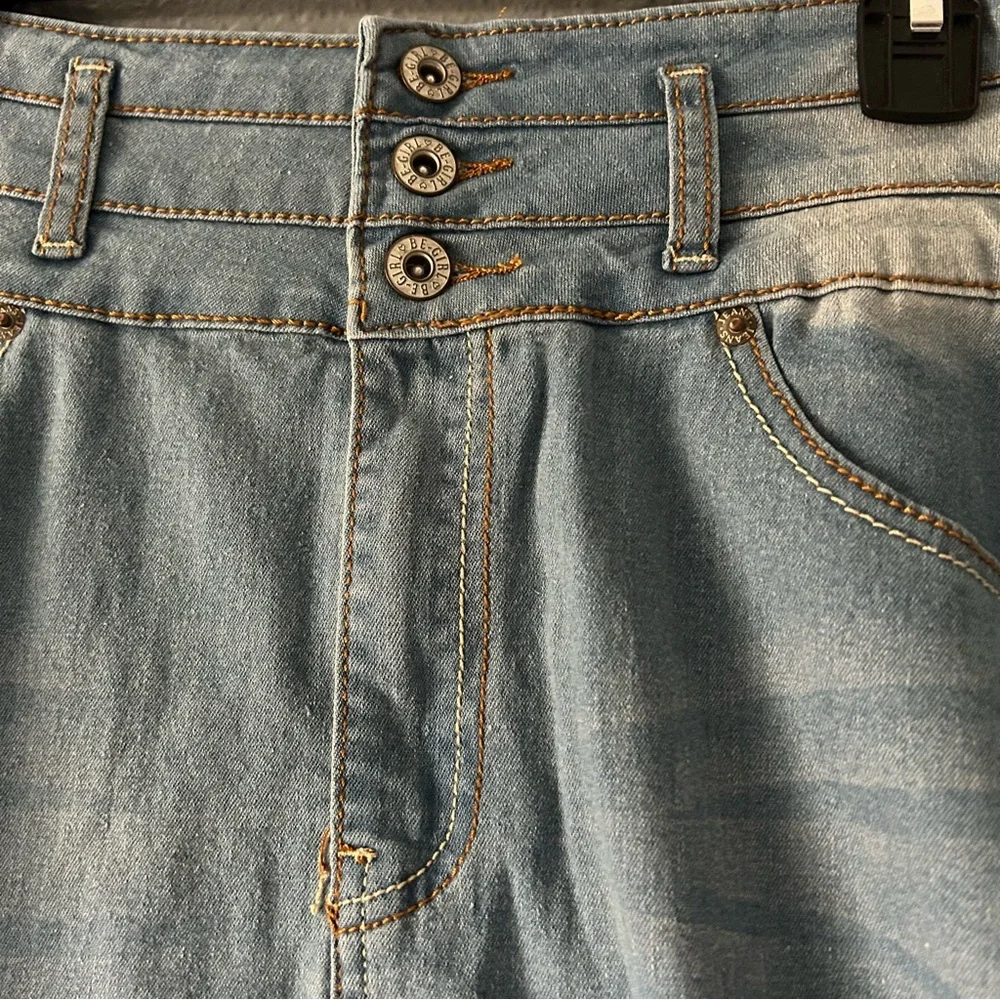 Be Girl Light Wash Midi Denim Skirt - Picture 4 of 6